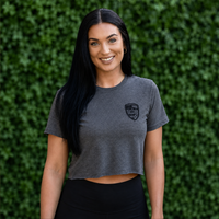 Gray Crest Crop Top
